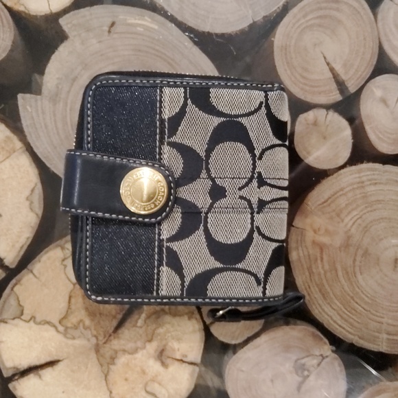 COACH black and gray monogram wallet - Picture 1 of 3